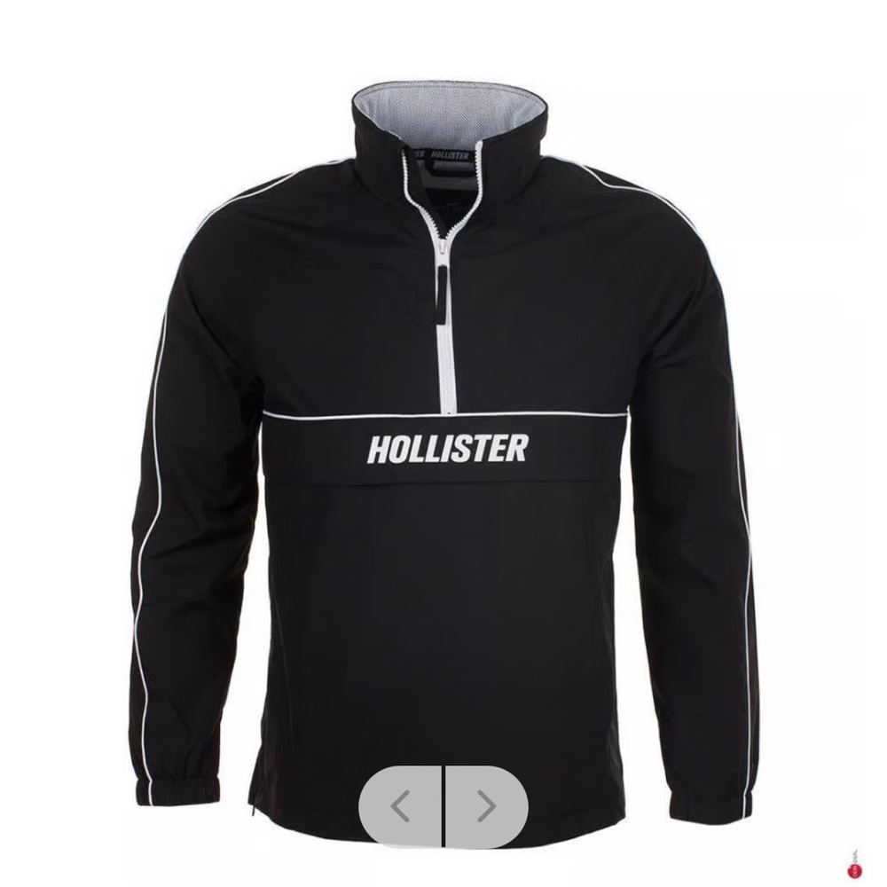Hollister black Epic Flex half zip pullover lightweight jacket